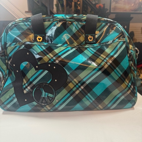 VTG  Plaid Tote Bag with Heart Accent Double Dutch Club - Picture 1 of 10